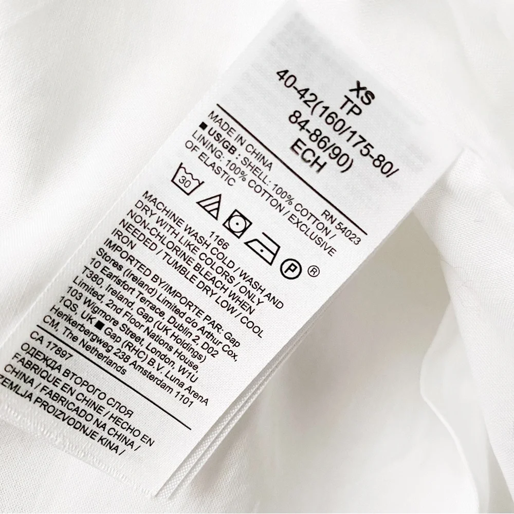 Banana Republic White Smocked Chest Fit & Flare Dress with Ruffle Sleeves - Picture 11 of 12